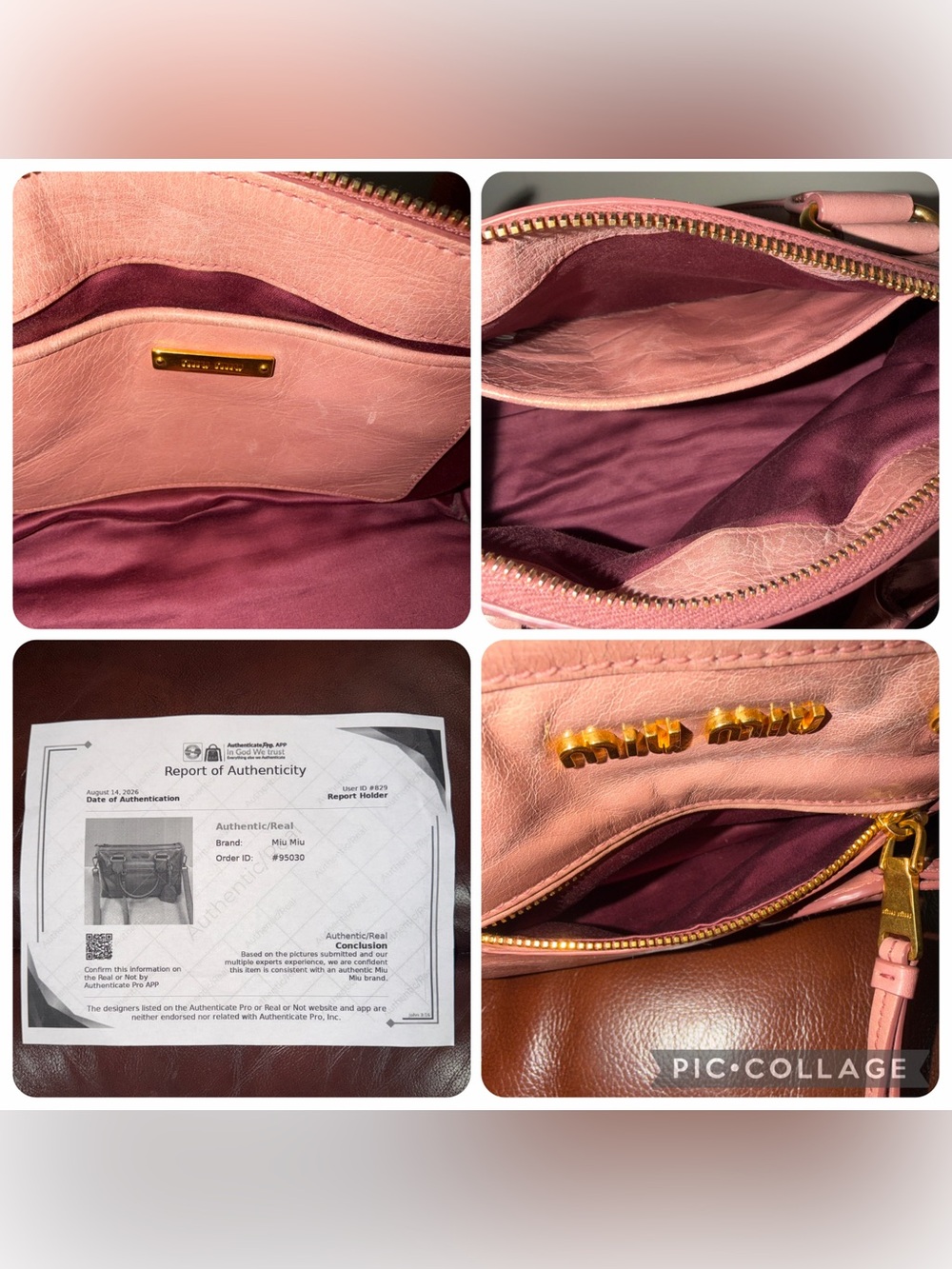‼️Authentic Miu Miu Pink Vitello Leather Satchel Handbag Crossbody Bag - Picture 14 of 15